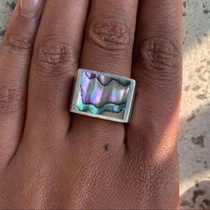 Legier Abalone Stone Signet Ring